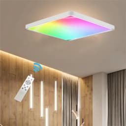 Flush Mount Ceiling Light,RGB LED Smart Ceiling Light 24W 2400LM Smart Home Lighting LED Ceiling Light Dimmable Color Changing