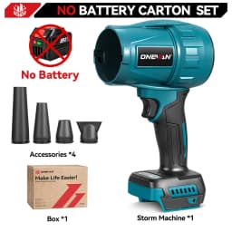 ONEVAN Brushless 3500W Electric Turbo Blower Jet Fan 350M/S Violent Car Dryer Snow Dust Blowing Tool For Makita 18V Battery Pin