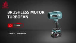 ONEVAN Brushless 3500W Electric Turbo Blower Jet Fan 350M/S Violent Car Dryer Snow Dust Blowing Tool For Makita 18V Battery Pin