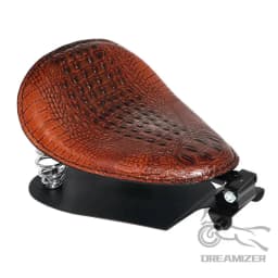 Motorcycle Retro Brown/Black Alligator Pattern Solo Seat For Honda Shadow 700 Magna For Harley Sportster Bobber Chopper Rocker