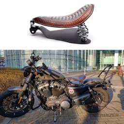 Motorcycle Retro Brown/Black Alligator Pattern Solo Seat For Honda Shadow 700 Magna For Harley Sportster Bobber Chopper Rocker
