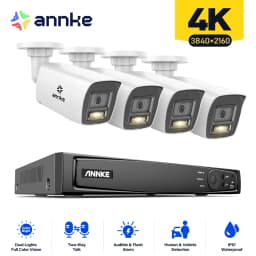 ANNKE 4K POE Video Surveillance System 8CH NVR With 8MP 12MP Security Cameras CCTV Kit Audio Recording IP Camera Two-way Audio