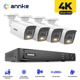 ANNKE 4K POE Video Surveillance System 8CH NVR With 8MP 12MP Security Cameras CCTV Kit Audio Recording IP Camera Two-way Audio