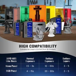 JAYO Water Washable Standard/ ABS Like Resin 3D Printer Resin 405nm UV Standard Rapid Photopolymer Resin For LCD/DLP/SLA 5Bottle