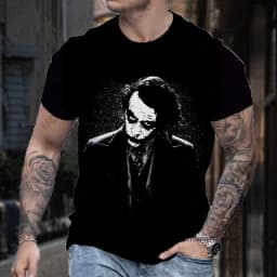 2026 New Classic DC Comic Joker 3D Print Men's T-shirt Summer Short Sleeve Clown Tees Vintage Male Clothes Casual Oversized Tops