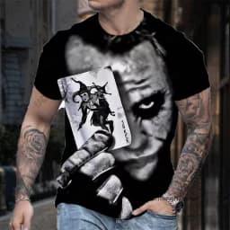 2026 New Classic DC Comic Joker 3D Print Men's T-shirt Summer Short Sleeve Clown Tees Vintage Male Clothes Casual Oversized Tops
