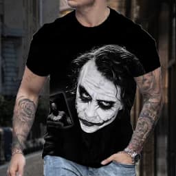 2026 New Classic DC Comic Joker 3D Print Men's T-shirt Summer Short Sleeve Clown Tees Vintage Male Clothes Casual Oversized Tops