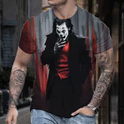 2026 New Classic DC Comic Joker 3D Print Men's T-shirt Summer Short Sleeve Clown Tees Vintage Male Clothes Casual Oversized Tops