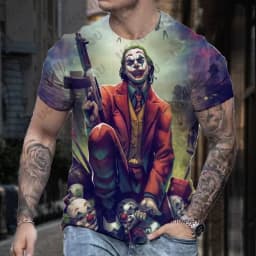 2026 New Classic DC Comic Joker 3D Print Men's T-shirt Summer Short Sleeve Clown Tees Vintage Male Clothes Casual Oversized Tops