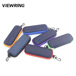 Jeans Fabric Glasses Case with Zipper, Sunglasses Protector, Grade Glasses Case, Reading Glasses Organizer Box, Carrying Bag