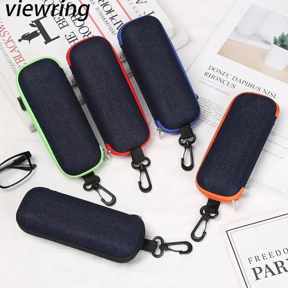 Jeans Fabric Glasses Case with Zipper, Sunglasses Protector, Grade Glasses Case, Reading Glasses Organizer Box, Carrying Bag