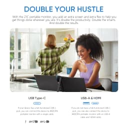 ARZOPA 16.1'' 100% sRGB Portable Monitor FHD1080P IPS Screen Second Monitor External Screen for MAC Laptop PC Xbox/PS/Switch,Z1C