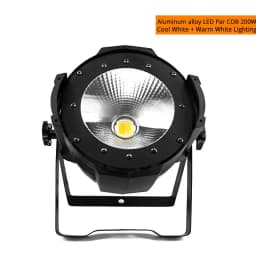 SHEHDS LED Par COB 200W Cool Warm/RGBW+UV 6in1 Light DMX512 LED Lamp Stage Lighting Concert Productions With Barn Doors