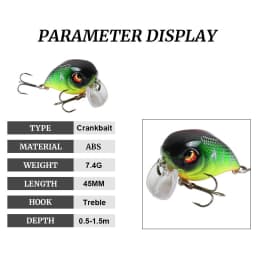Mini Crankbait Fishing Lure 4.5cm 7.4g Floating Wobblers Artificial Hard Bait Swimbait Minnow Trout Bass Carp Fishing Tackle