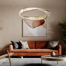 Ring Led Hanging Light Pendant Lamp Luxury Gold Copper New Chandelier Lustre Ceiling Lamp Living Dining Room Home Decor Fixture