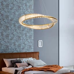 Ring Led Hanging Light Pendant Lamp Luxury Gold Copper New Chandelier Lustre Ceiling Lamp Living Dining Room Home Decor Fixture