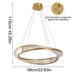 Ring Led Hanging Light Pendant Lamp Luxury Gold Copper New Chandelier Lustre Ceiling Lamp Living Dining Room Home Decor Fixture