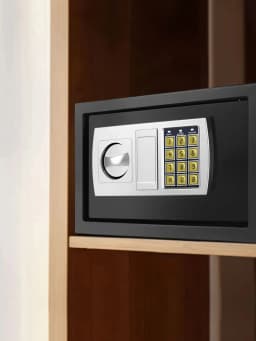 4.6L/8.5L/16L Safes for Home+ 2 Manual Override Keys,Security Safe Cash Box with Double Digital Keypad&Safety Key Lock Cabinet