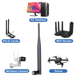 2 PSC 2.4GHz Wireless WiFi Antenna 6dBi SMA Male Connector WiFi Antenna For Router Network Card Drone IP Camera Pigtail Cable
