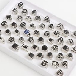 20Pcs/Lot Retro Punk Gothic Enamel Oil Drop Square Rings for Men Women Vintage Jewelry Accessories Party Gifts Mix Style