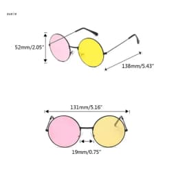 Vintage Round Frame Sunglasses for Cosplay Taking Photo Tool Mixed Color Glasses