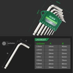LAOA S2 alloy steel mini hex wrench small miniature 0.7/0.9/1.3/1.5/2/2.5/3mm Spanner Allen Key