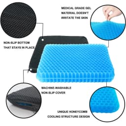 Gel Seat Cushion Summer Breathable Honeycomb Design For Pressure Relief Back Tailbone Pain - Home Office Wheelchair Chair Cars