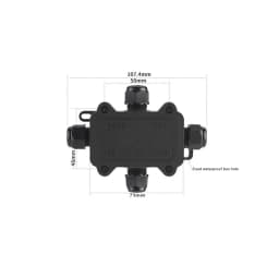 IP68 Outdoor Waterproof Junction Box – Black, 3 Way Mini Connector Box with PC Plastic and Terminal, Designed for Buried Wires
