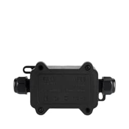 IP68 Outdoor Waterproof Junction Box – Black, 3 Way Mini Connector Box with PC Plastic and Terminal, Designed for Buried Wires