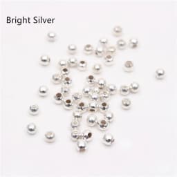 2mm 3mm Silver Gold Plated Brass Smooth Spacer Beads Tiny Metal Round Bead 2mm 3mm For Jewelry Making 200Pcs