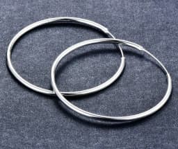 Women 100% 925 sterling silver Hoop Earring Round Circle Loop Gifts Box Packing Simple Silver Hoop Earrings Piercing