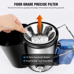 DayPlus 900W Juicer, Centrifugal Juicer Machines Whole Fruit and Vegetable, 65mm Wide Mouth Juicer Extractor with 2 Speed, 500ml