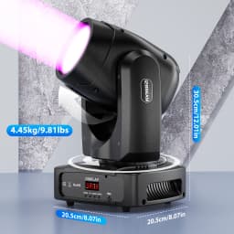 GWONG Mini 250W LED Moving Head RGBW Stage Lights With Strip Lights 18 Channels DMX 512 Voice Activation for Wedding Disco