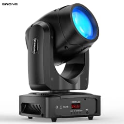 GWONG Mini 250W LED Moving Head RGBW Stage Lights With Strip Lights 18 Channels DMX 512 Voice Activation for Wedding Disco