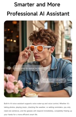 Lenovo 8K AI Smart Glasses 2026 HD Color Changing Chat GPT 1200MP Translate Camera Bluetooth Call Voice Assistant Music Control