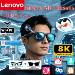 Lenovo 8K AI Smart Glasses 2026 HD Color Changing Chat GPT 1200MP Translate Camera Bluetooth Call Voice Assistant Music Control