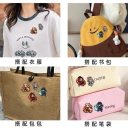 4pcs Demon Slayer Anime Cosplay Brooches Cute Character Pins Clothing Backpack Lapel Badges Jewelry Accessories Gifts