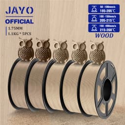 JAYO Wood PLA Filament 1.75mm 5Rolls Real Wood Fiber 3D Filament For FDM 3D Printers 15% Wood Fibers 3D printing Materials