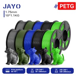 JAYO 9/10 Rolls 3D PETG/PLA/PLA PLUS Printer Filament 1.75mm 100% No Bubble Non-Toxic 3D Printing Materials for 3D Printer& Pen
