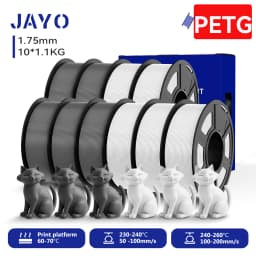 JAYO 9/10 Rolls 3D PETG/PLA/PLA PLUS Printer Filament 1.75mm 100% No Bubble Non-Toxic 3D Printing Materials for 3D Printer& Pen