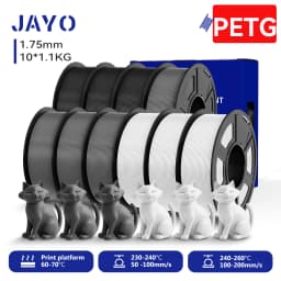 JAYO 9/10 Rolls 3D PETG/PLA/PLA PLUS Printer Filament 1.75mm 100% No Bubble Non-Toxic 3D Printing Materials for 3D Printer& Pen