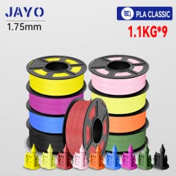 JAYO 9/10 Rolls 3D PETG/PLA/PLA PLUS Printer Filament 1.75mm 100% No Bubble Non-Toxic 3D Printing Materials for 3D Printer& Pen
