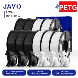 JAYO 9/10 Rolls 3D PETG/PLA/PLA PLUS Printer Filament 1.75mm 100% No Bubble Non-Toxic 3D Printing Materials for 3D Printer& Pen