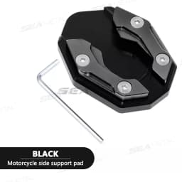 SEAMETAL Aluminum Motorcycle Side Stand Pad Universal Enlarger Foot Extension Kickstand Support Plate for Motorbike Modification