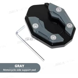 SEAMETAL Aluminum Motorcycle Side Stand Pad Universal Enlarger Foot Extension Kickstand Support Plate for Motorbike Modification