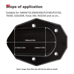 SEAMETAL Aluminum Motorcycle Side Stand Pad Universal Enlarger Foot Extension Kickstand Support Plate for Motorbike Modification