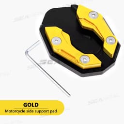 SEAMETAL Aluminum Motorcycle Side Stand Pad Universal Enlarger Foot Extension Kickstand Support Plate for Motorbike Modification