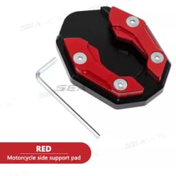 SEAMETAL Aluminum Motorcycle Side Stand Pad Universal Enlarger Foot Extension Kickstand Support Plate for Motorbike Modification