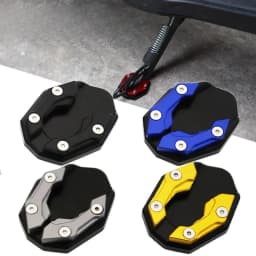 SEAMETAL Aluminum Motorcycle Side Stand Pad Universal Enlarger Foot Extension Kickstand Support Plate for Motorbike Modification