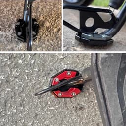 SEAMETAL Aluminum Motorcycle Side Stand Pad Universal Enlarger Foot Extension Kickstand Support Plate for Motorbike Modification